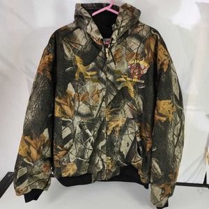 Carhartt Mens Garrison MN Fire & Rescue Full Zip Hoodie Jacket Forest Pattern